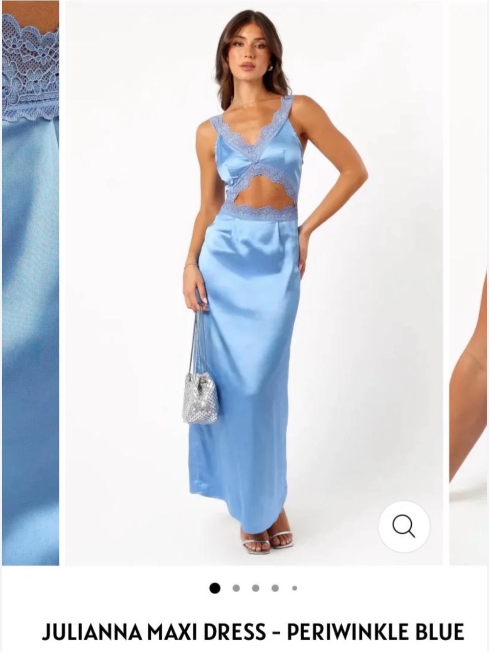Julianna Periwinkle Blue Satin Maxi Dress